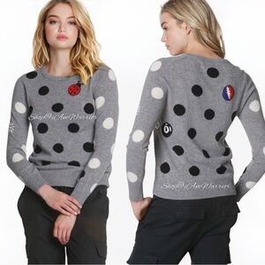 Label+Thread pop art embroidered Mickey Mouse,Grateful Dead etc cashmere sweater